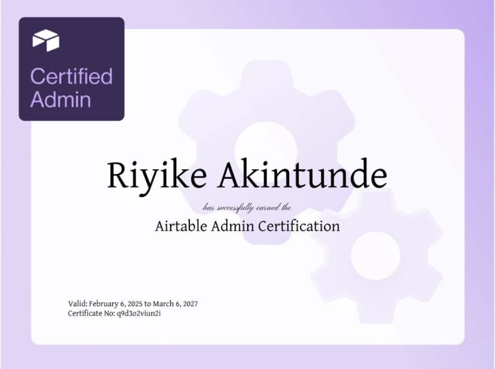 Airtable Admin Certification